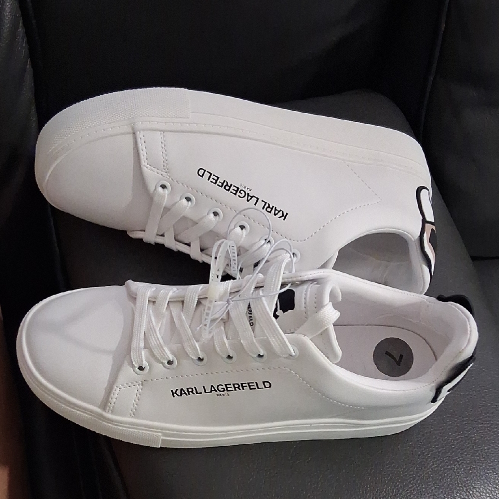 Karl Lagerfeld White and Black Women's Sneakers - Picture 3 of 4